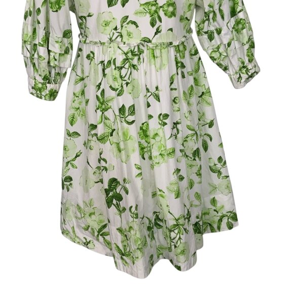 Anthropologie Maeve V-Neck Tunic Mini Dress XS Green Floral - Picture 14 of 16